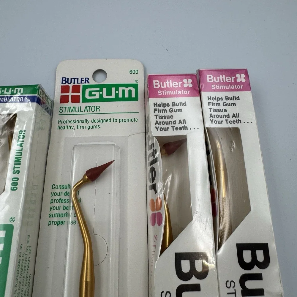 Lot Of 5 Gold Butler Gum Stimulators NOS #600 Stimulator